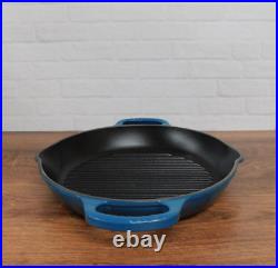 Le Creuset Signature Cast Iron 9.75 Inch Round Deep Grill Pan, Deep Teal NEW