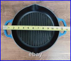 Le Creuset Signature Cast Iron 9.75 Inch Round Deep Grill Pan, Deep Teal NEW