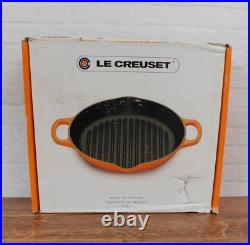 Le Creuset Signature Cast Iron 9.75 Inch Round Deep Grill Pan, Deep Teal NEW