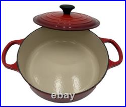 Le Creuset Signature Cast Iron Dutch Oven 4.5 Quart Cherry Red/ Lid #24 NEW