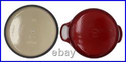 Le Creuset Signature Cast Iron Dutch Oven 4.5 Quart Cherry Red/ Lid #24 NEW