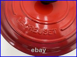 Le Creuset Signature Cast Iron Dutch Oven 4.5 Quart Cherry Red/ Lid #24 NEW