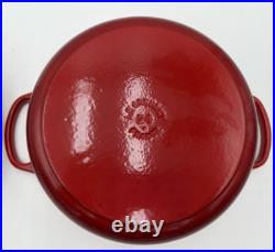 Le Creuset Signature Cast Iron Dutch Oven 4.5 Quart Cherry Red/ Lid #24 NEW