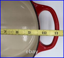 Le Creuset Signature Cast Iron Dutch Oven 4.5 Quart Cherry Red/ Lid #24 NEW