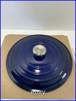Le Creuset Signature Cast Iron LID For A 7.25 Quart Round Dutch Oven Indigo Blue