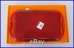 Le Creuset Signature Cast Iron Rectangular Grill 13 Cherry Red New