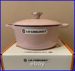 Le Creuset Signature Cast Iron Round Casserole 26cm Chiffon Pink (BNIB)