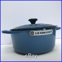 Le Creuset Signature Cast-Iron Round Dutch Oven Marseille Blue NEW, 5 1/2 Qt