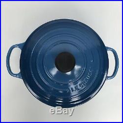 Le Creuset Signature Cast-Iron Round Dutch Oven Marseille Blue NEW, 5 1/2 Qt