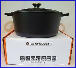 Le Creuset Signature Dutch Oven 7.25 Qt RARE MATTE BLACK LICORICE #28 7-1/4