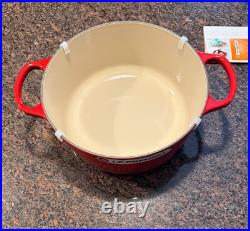Le Creuset Signature Enamel Cast Iron No. 26 Cerise Dutch Oven with Lid, 5.5 Qt