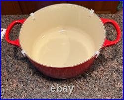 Le Creuset Signature Enamel Cast Iron No. 26 Cerise Dutch Oven with Lid, 5.5 Qt