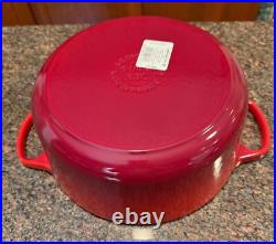 Le Creuset Signature Enamel Cast Iron No. 26 Cerise Dutch Oven with Lid, 5.5 Qt