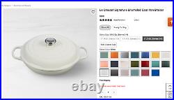 Le Creuset Signature Enameled Cast Iron Braiser, 3 1/2-Qt. White MSRP $368