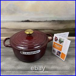 Le Creuset Signature Enameled Cast Iron Round Dutch Oven 4 1/2-Qt Rhone Read OB