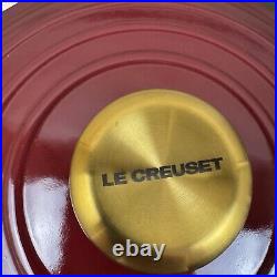 Le Creuset Signature Enameled Cast Iron Round Dutch Oven 4 1/2-Qt Rhone Read OB