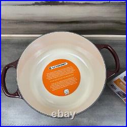 Le Creuset Signature Enameled Cast Iron Round Dutch Oven 4 1/2-Qt Rhone Read OB