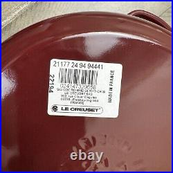 Le Creuset Signature Enameled Cast Iron Round Dutch Oven 4 1/2-Qt Rhone Read OB