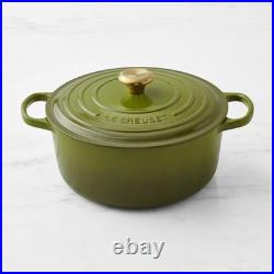 Le Creuset Signature Enameled Cast Iron Round Dutch Oven, Olive, 5.5 Qt/7.25 Qt
