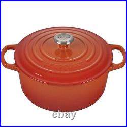 Le Creuset Signature Enameled Cast Iron Round Wide Dutch Oven 3 1/2 Qt. Flame