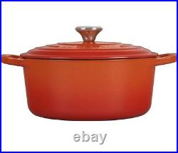 Le Creuset Signature Enameled Cast Iron Round Wide Dutch Oven 3 1/2 Qt. Flame