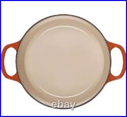 Le Creuset Signature Enameled Cast Iron Round Wide Dutch Oven 3 1/2 Qt. Flame