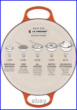 Le Creuset Signature Enameled Cast Iron Round Wide Dutch Oven 3 1/2 Qt. Flame