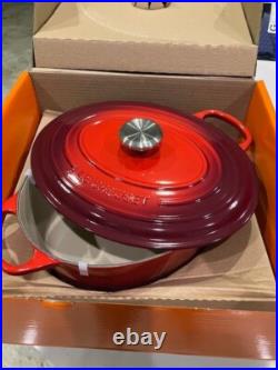 Le Creuset Signature Enameled Cast Iron Round Wide Dutch Oven 6 3/4-Qt. Cerise