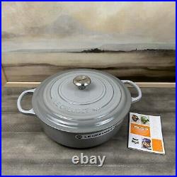 Le Creuset Signature Enameled Cast Iron Round Wide Dutch Oven 6 3/4-Qt Gray OB