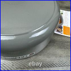 Le Creuset Signature Enameled Cast Iron Round Wide Dutch Oven 6 3/4-Qt Gray OB