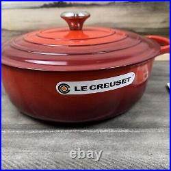 Le Creuset Signature Enameled Cast Iron Round Wide Dutch Oven 6 3/4-Qt. Red Read