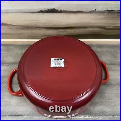 Le Creuset Signature Enameled Cast Iron Round Wide Dutch Oven 6 3/4-Qt. Red Read