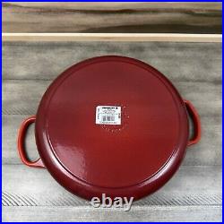 Le Creuset Signature Enameled Cast Iron Round Wide Dutch Oven 6 3/4-Qt. Red Read