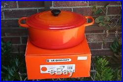 Le Creuset Signature Oval 9.5 Quart Dutch or French Oven, Flame Orange NIB