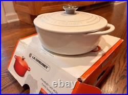 Le Creuset Signature Round Dutch Oven 3.5 Qt 22cm White Enameled Cast Iron NEW