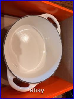 Le Creuset Signature Round Dutch Oven 3.5 Qt 22cm White Enameled Cast Iron NEW