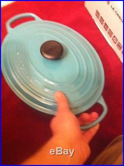 Le Creuset Turquoise Blue 6.75 Qt (6.3L) # 31 Oval Dutch Oven Cast Iron Rare
