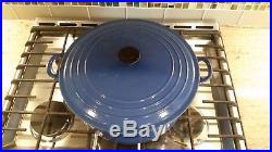 Le Creuset VERY LARGE 13.25 QT Dutch Oven, Blue, Cast Iron & Enamel, Round CLEAN