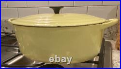 Le Creuset Vintage Oval Cast Iron Dutch French Oven Elysees Yellow Vhtf