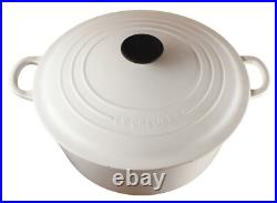 Le Creuset White Enameled Cast Iron Dutch Oven 5.5 Qt with Lid Classic Cookware