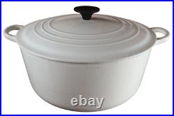 Le Creuset White Enameled Cast Iron Dutch Oven 5.5 Qt with Lid Classic Cookware