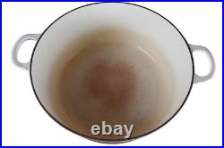 Le Creuset White Enameled Cast Iron Dutch Oven 5.5 Qt with Lid Classic Cookware