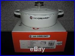 Le Creuset White Matte Wide Round 3-1/2 Qt (3.3L) #24 Dutch Oven/Risotto