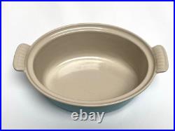 Le Creuset vintage #22 Turquoise/Aqua Enameled cast iron Baking dish & Lid RARE