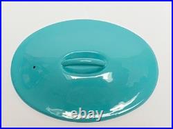 Le Creuset vintage #22 Turquoise/Aqua Enameled cast iron Baking dish & Lid RARE