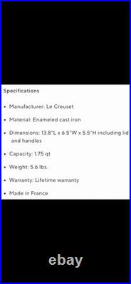 Le CreusetNew1.75QtSignatureSaucePanEnameled Cast IronProvenceColor