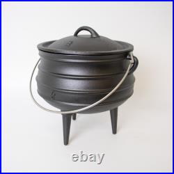 Lehman's Campfire Cooking Kettle Pot Cast Iron Potjie with 3 Legs and Lid
