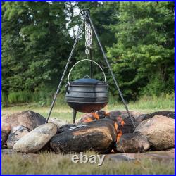 Lehman's Campfire Cooking Kettle Pot Cast Iron Potjie with 3 Legs and Lid