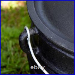 Lehman's Campfire Cooking Kettle Pot Cast Iron Potjie with 3 Legs and Lid