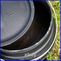 Lehman's Campfire Cooking Kettle Pot Cast Iron Potjie with 3 Legs and Lid